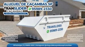 Aluguel de caçamba 4m³ na Vila Mascote em São Paulo - Translider Caçambas