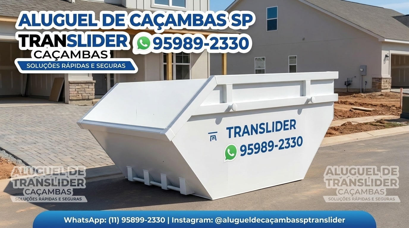 Aluguel de caçamba 4m³ na Vila Mascote em São Paulo - Translider Caçambas