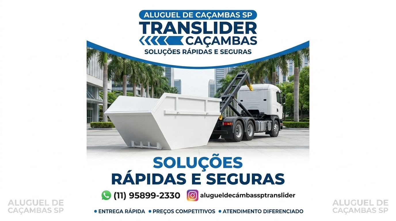 Aluguel de caçamba 4m³ na Cidade Vargas em São Paulo - Translider Caçambas