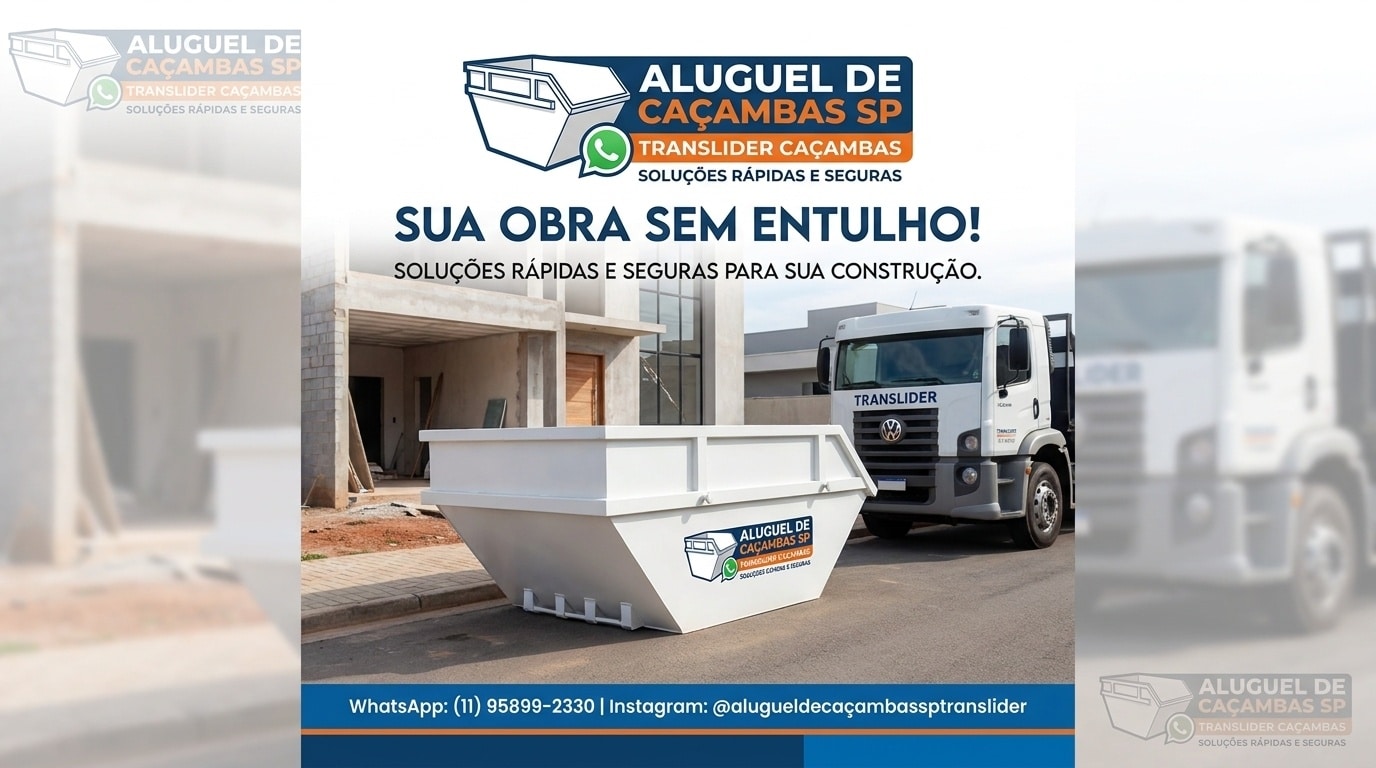 Aluguel de caçamba 4m³ no Jabaquara em São Paulo - Translider Caçambas